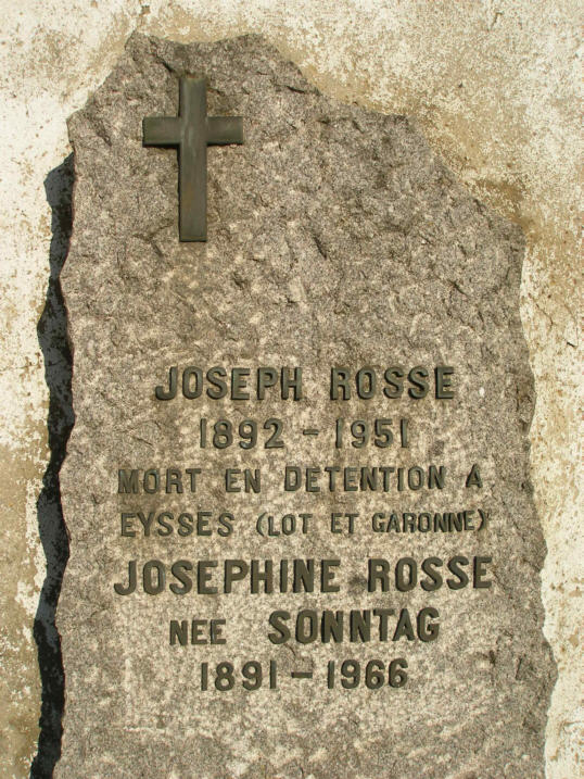 Stein auf Joseph Rosss Grab, Friedhof im Ladhof, Colmar