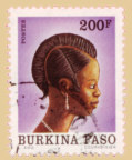 1. Briefmarke in Burkina Faso - kein Politikerkopf, sondern eine stolze Afrikanerin 